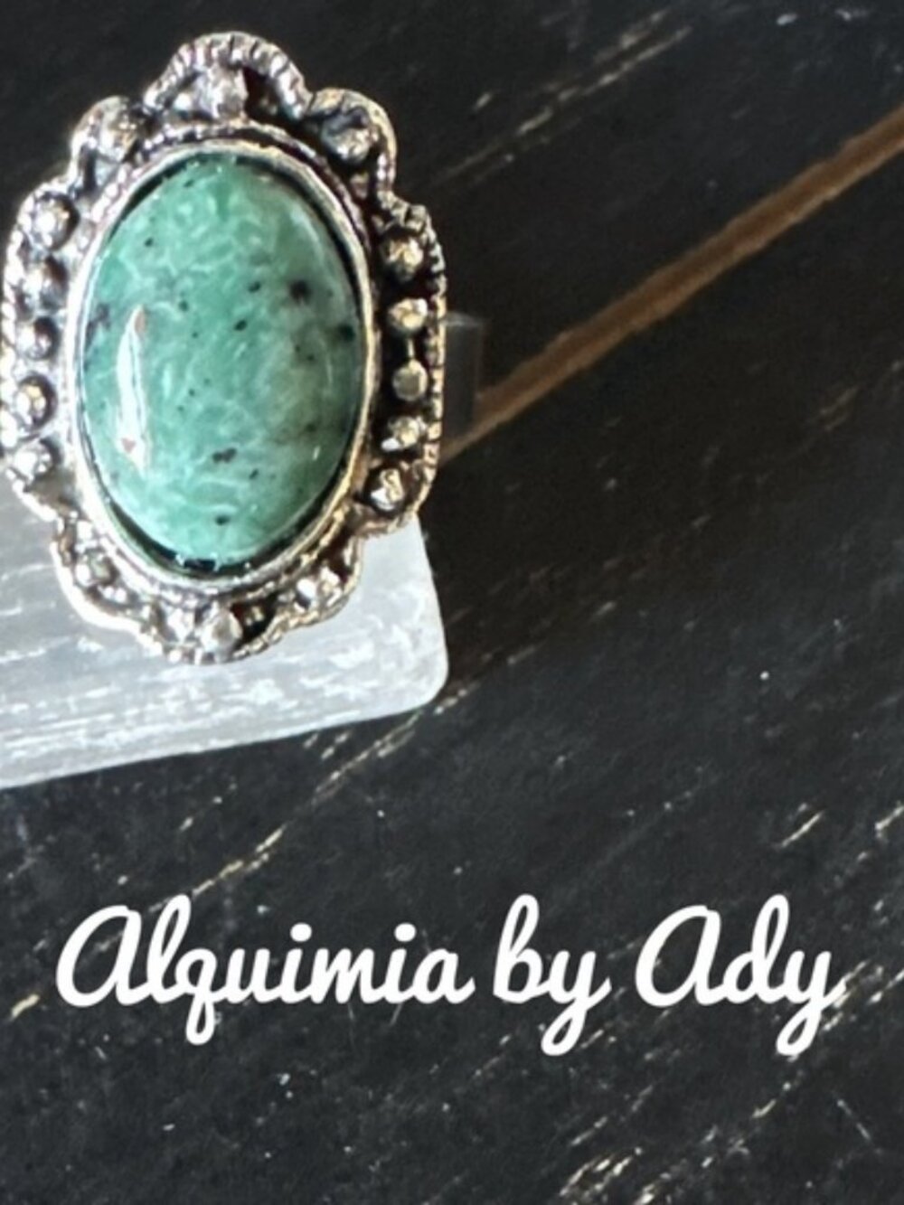 Chunky + Turquoise Vinge silver ring + Adjustable band